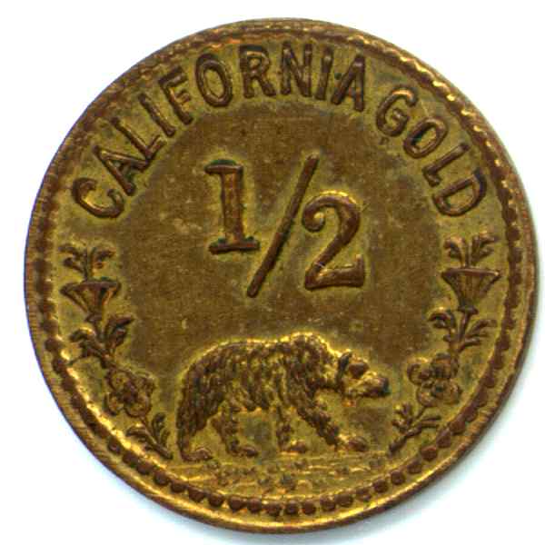 1849 california gold rush token
